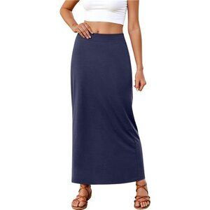 Maxi Skirts for Women Ankle Length Navy Blue